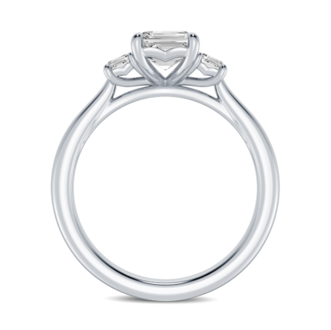 Emerald three-Stone Engagement Ring