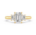 Emerald three-Stone Engagement Ring