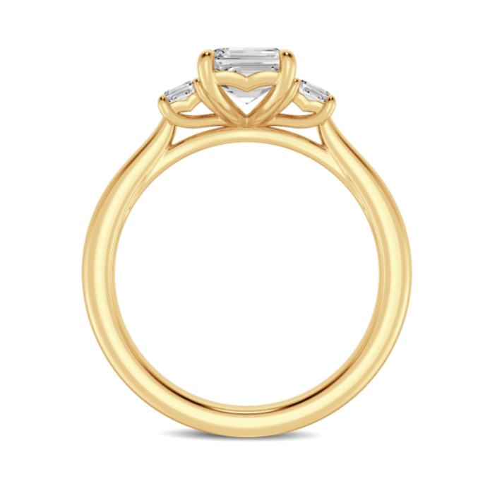 Emerald three-Stone Engagement Ring