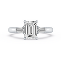 Emerald and Baguette Three-Stone Engagement Ring