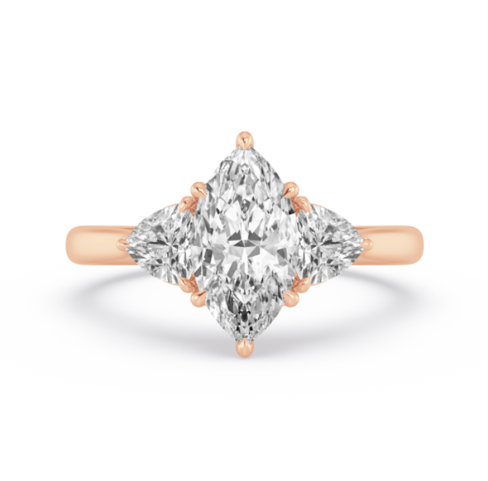 Marquise and Trillion Three-Stone Diamond Engagement Ring