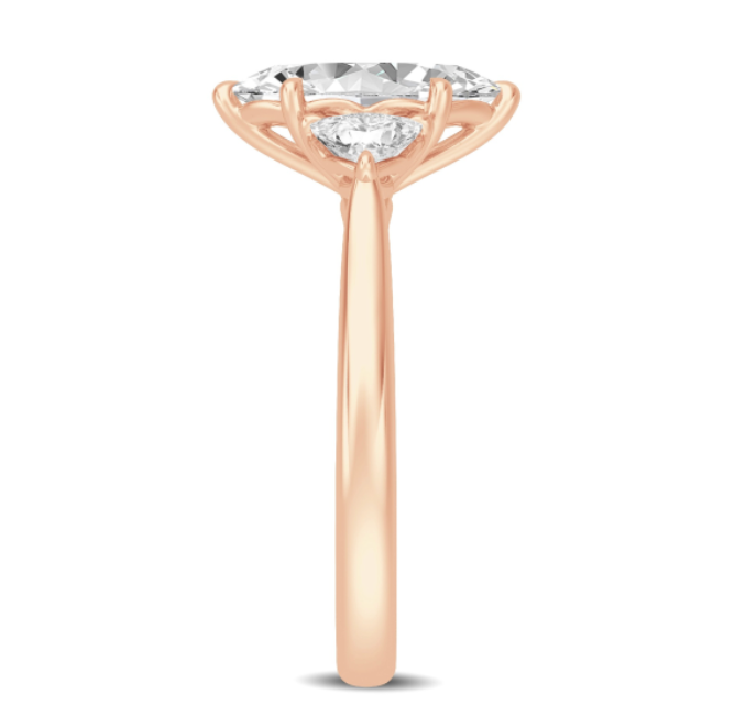 Marquise and Trillion Three-Stone Diamond Engagement Ring