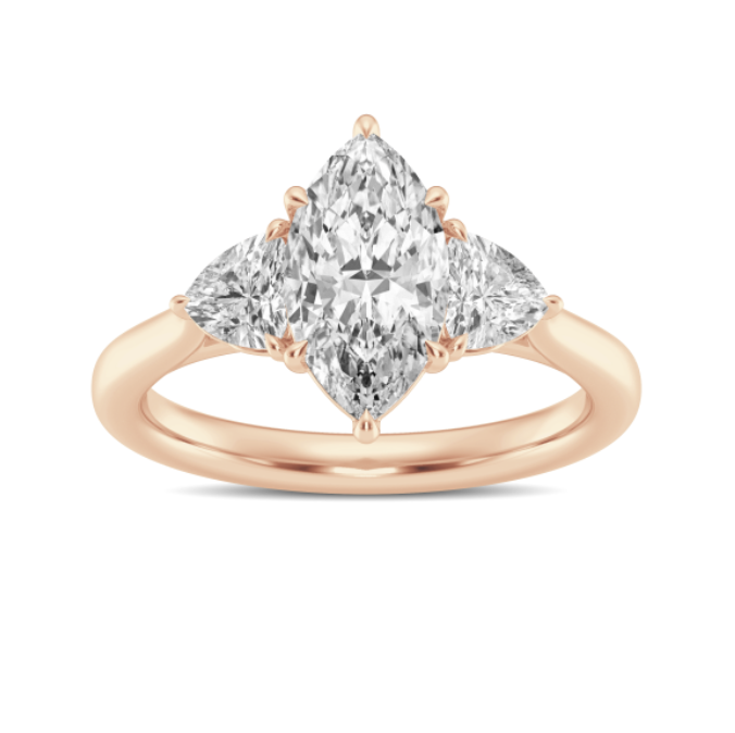Marquise and Trillion Three-Stone Diamond Engagement Ring