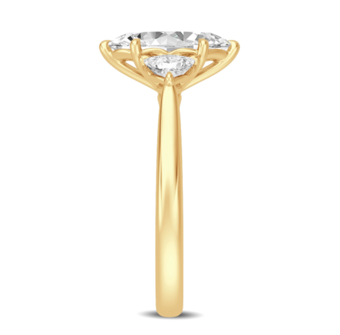 Marquise and Trillion Three-Stone Diamond Engagement Ring