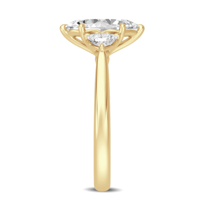 Marquise and Trillion Three-Stone Diamond Engagement Ring