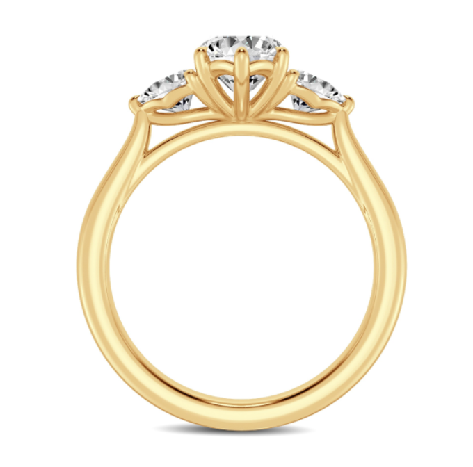 Marquise and Trillion Three-Stone Diamond Engagement Ring