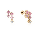 Sora Padparadscha Sapphire Cluster Earrings