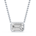 Bezel Emerald Diamond Necklace