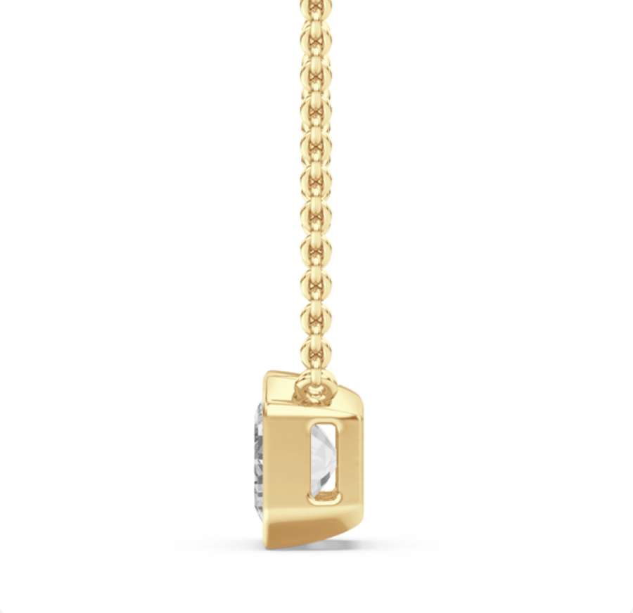 Bezel Emerald Diamond Necklace